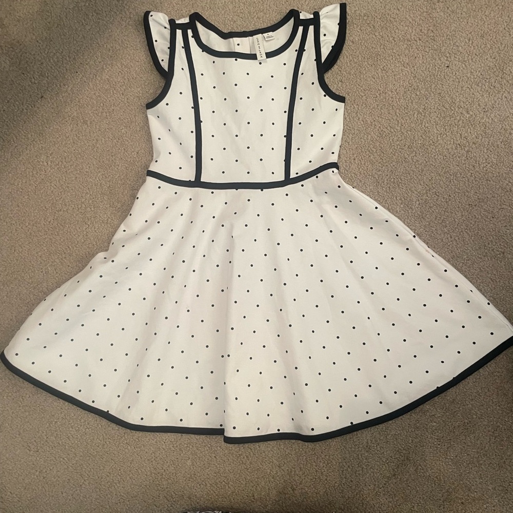 Janie and Jack White Dress with Black Dots